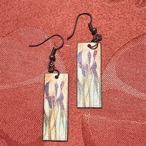 Floral Rectangular Earrings